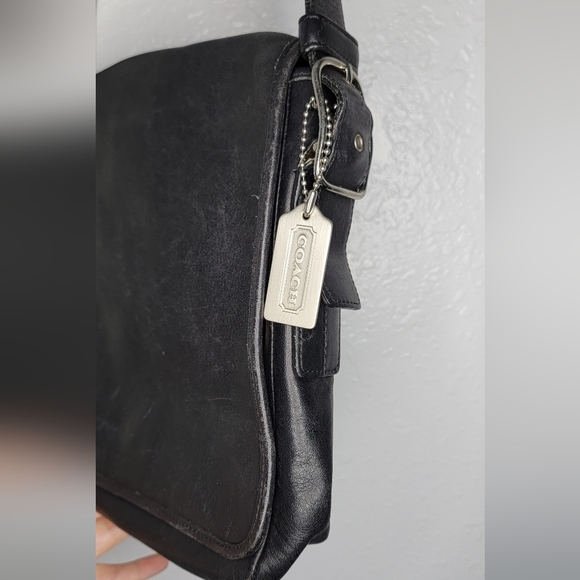 COACH Black Leather Satchel Purse - Picture 9 of 15